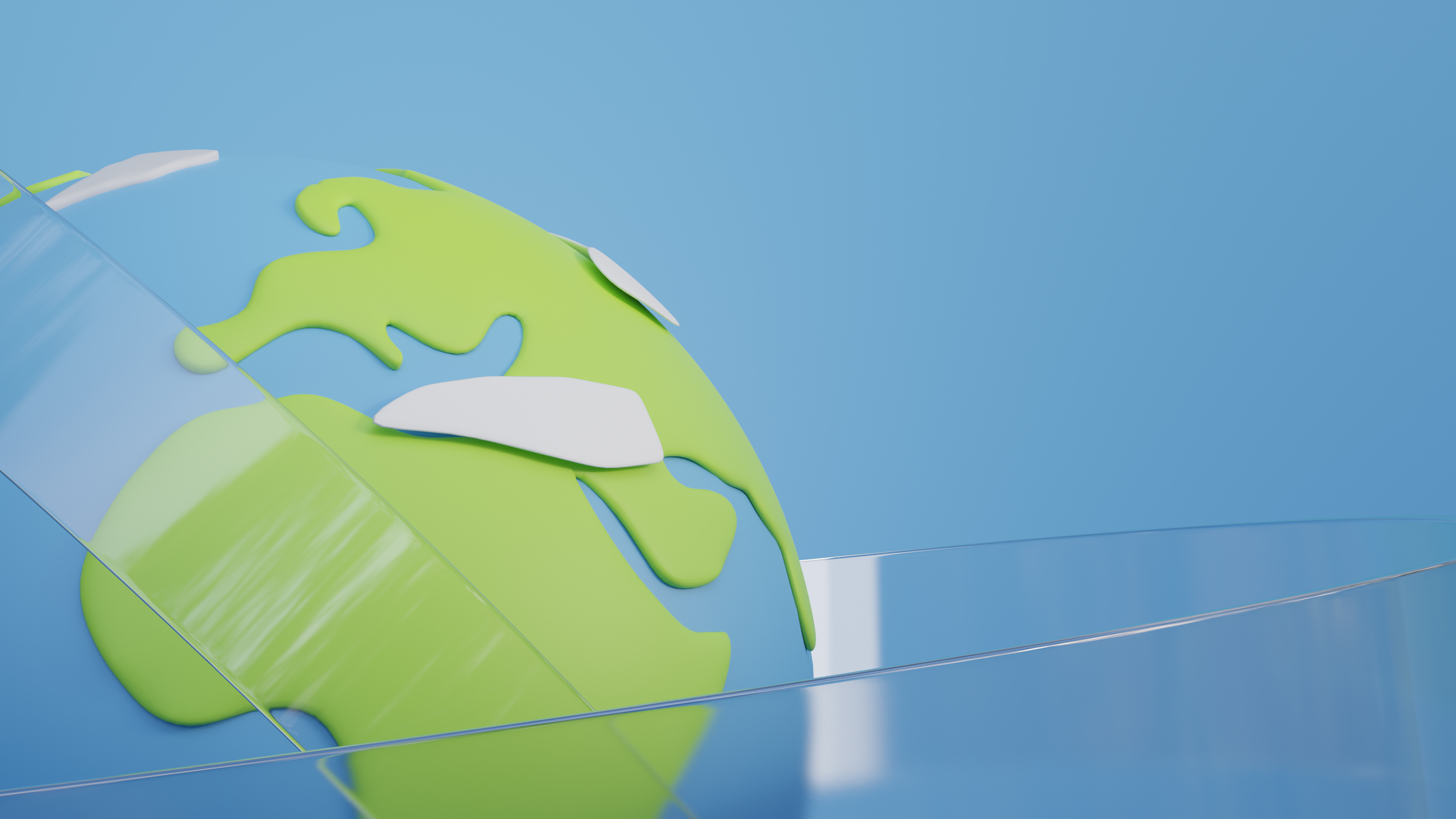 Earth with plastic stripes